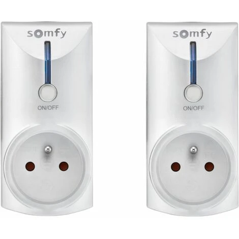 Somfy 1870861 - 2 Prises ON/OFF Télécommandées Intérieures RTS Type E | Compatible TaHoma (switch) 3 Somfy 1870861 - 2 Prises ON/OFF Télécommandées Intérieures RTS Type E | Compatible TaHoma (switch)