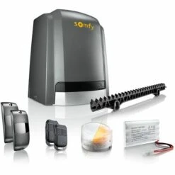 Somfy 2401406 - Motorisation Pour Portail Coulissant Slidymoove 600 | Avec 2 Télécommandes Keypop, 4 Mètres De Crémaillère, 1 Batterie De Secours, 1 Feu Clignotant Et 2 Cellules Photoélectriques