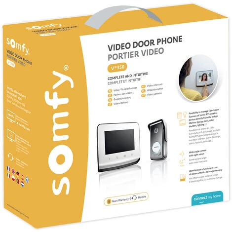 Somfy 1870996 - Visiophone V®350, Avec Ecran 7 Pouces Vision Nocturne Caméra Grand Angle Mémoire D'images Pour Contrôler Jusqu'à 5 équipements Motorisés RTS Installation Facile 4 Somfy 1870996 - Visiophone V®350, Avec Ecran 7 Pouces Vision Nocturne Caméra Grand Angle Mémoire D'images Pour Contrôler Jusqu'à 5 équipements Motorisés RTS Installation Facile – Image 2