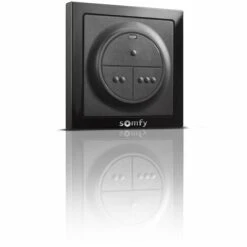Somfy 1870781 - Commande Murale Radio Io | Pour Commander 3 Motorisations Io | Sans Fil | Etanche - Noir